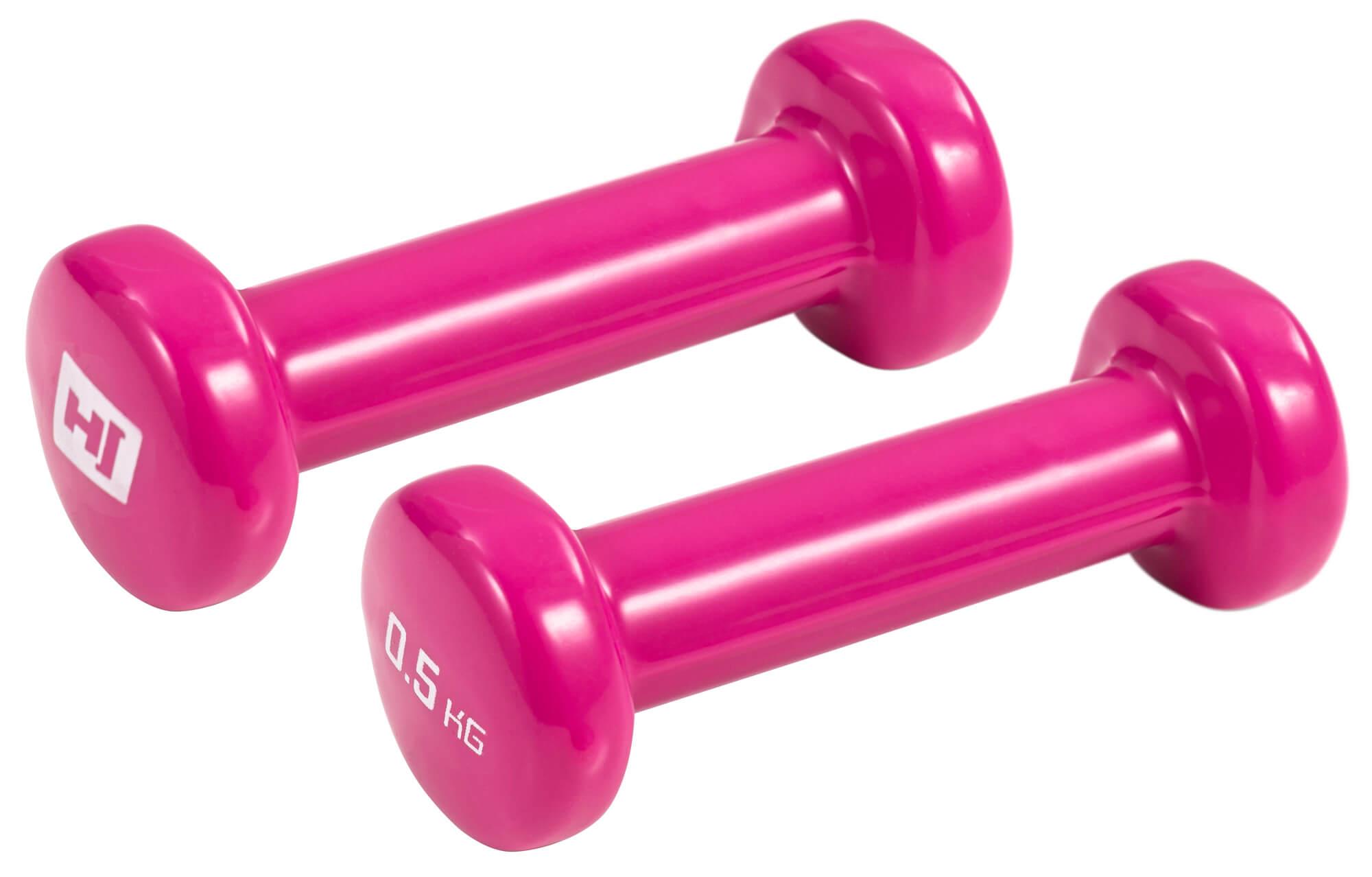 Набір гантелей Hop-Sport HS-V005DC 2х0,5 кг круглих вінілових Рожевий - фото 2 Набір гантелей Hop-Sport HS-V005DC 2х0,5 кг круглих вінілових Рожевий - фото 2