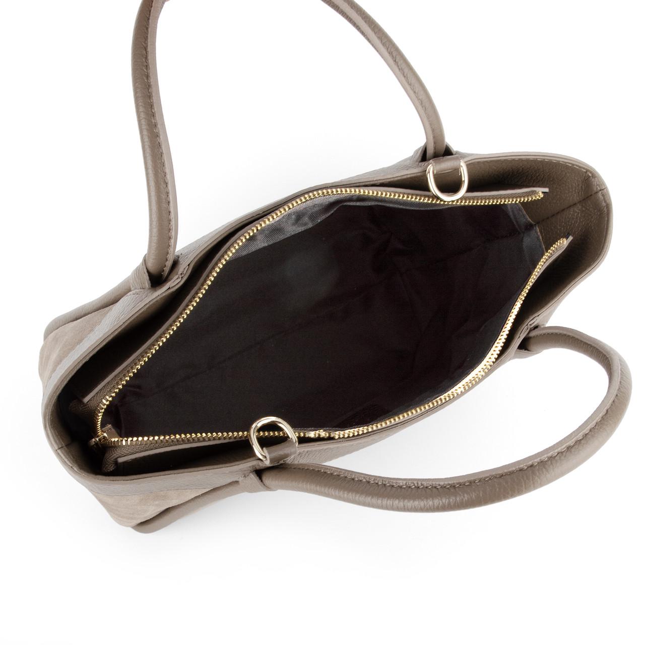 Сумка женская Virginia Conti замшевая с 2 ручками Темный тауп (04027) - фото 5 Сумка женская Virginia Conti замшевая с 2 ручками Темный тауп (04027) - фото 5