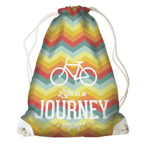 Рюкзак-мешок Presentville Life is a journey (RM TRV001 WH)