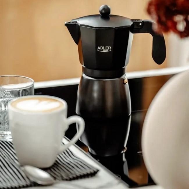 Кофеварка гейзерная 320 мл Adler AD 4421 Black (iz15427) - фото 6