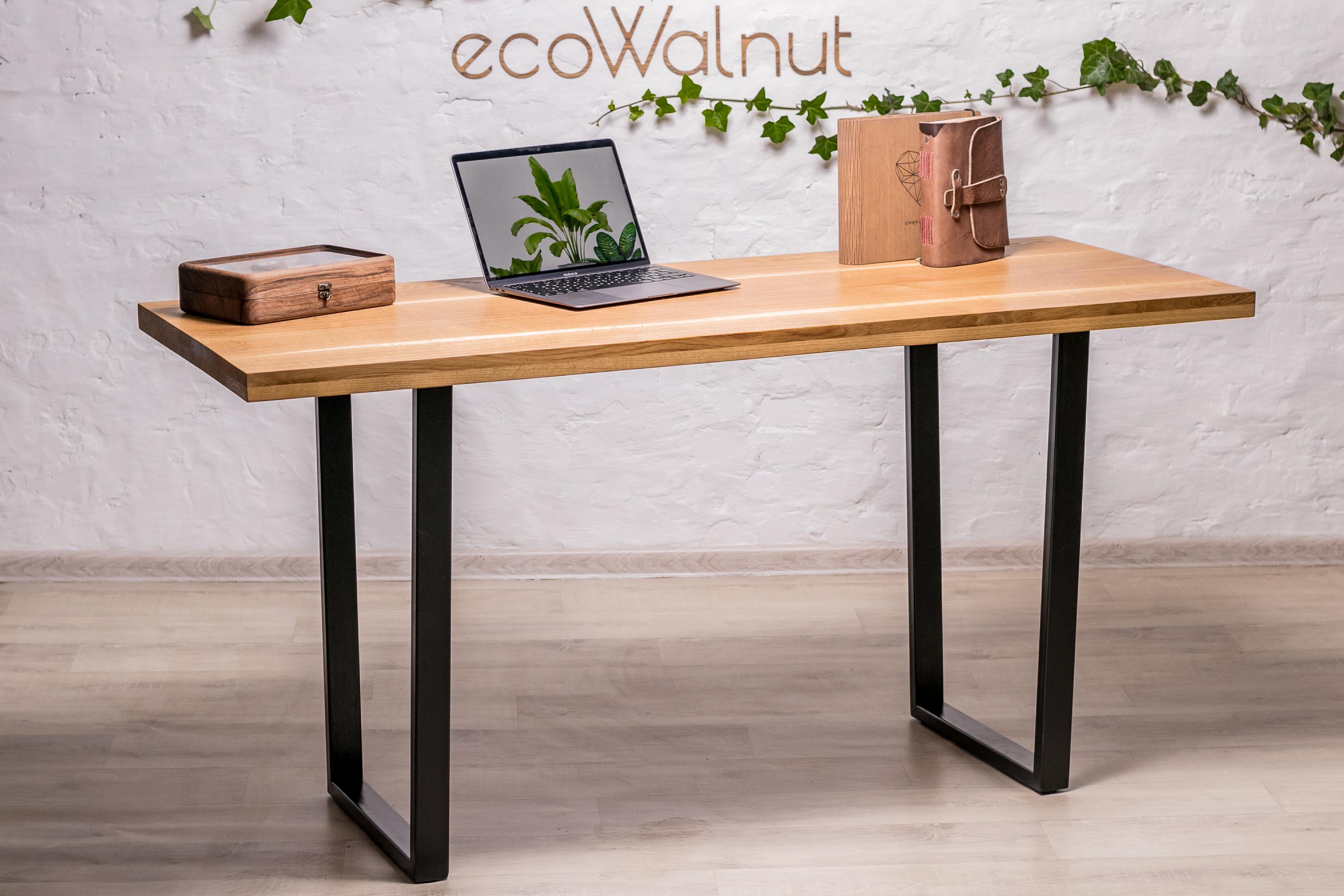 Стол EcoWalnut деревянный офисный с прямоугольными краями в стиле лофт L (Дуб EF-2.5) - фото 7