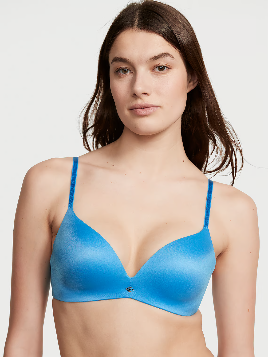 Бюстгальтер безкаркасний з пуш ап Victoria's Secret So Obsessed Smooth Wireless Push-Up Bra 70B Блакитний (18570961)