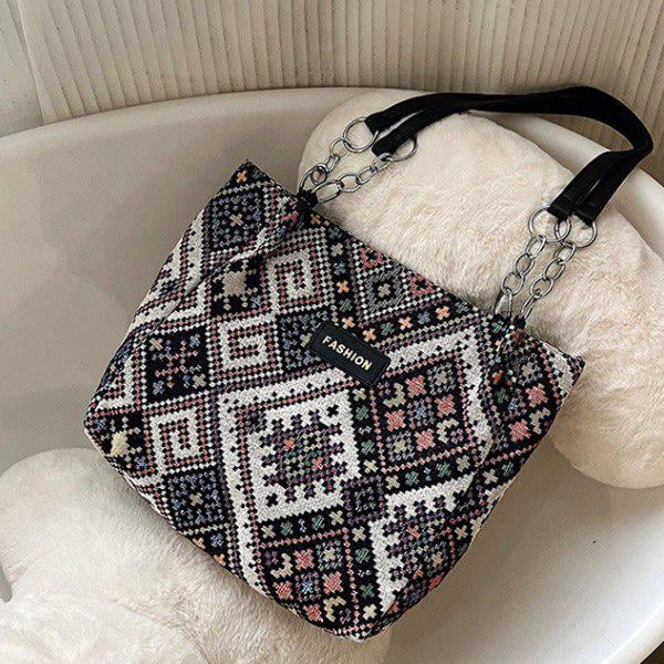 Женская сумка с этническим принтом с длинными ручками-цепочками 26×27×10 см (L00117-1) - фото 2 Женская сумка с этническим принтом с длинными ручками-цепочками 26×27×10 см (L00117-1) - фото 2