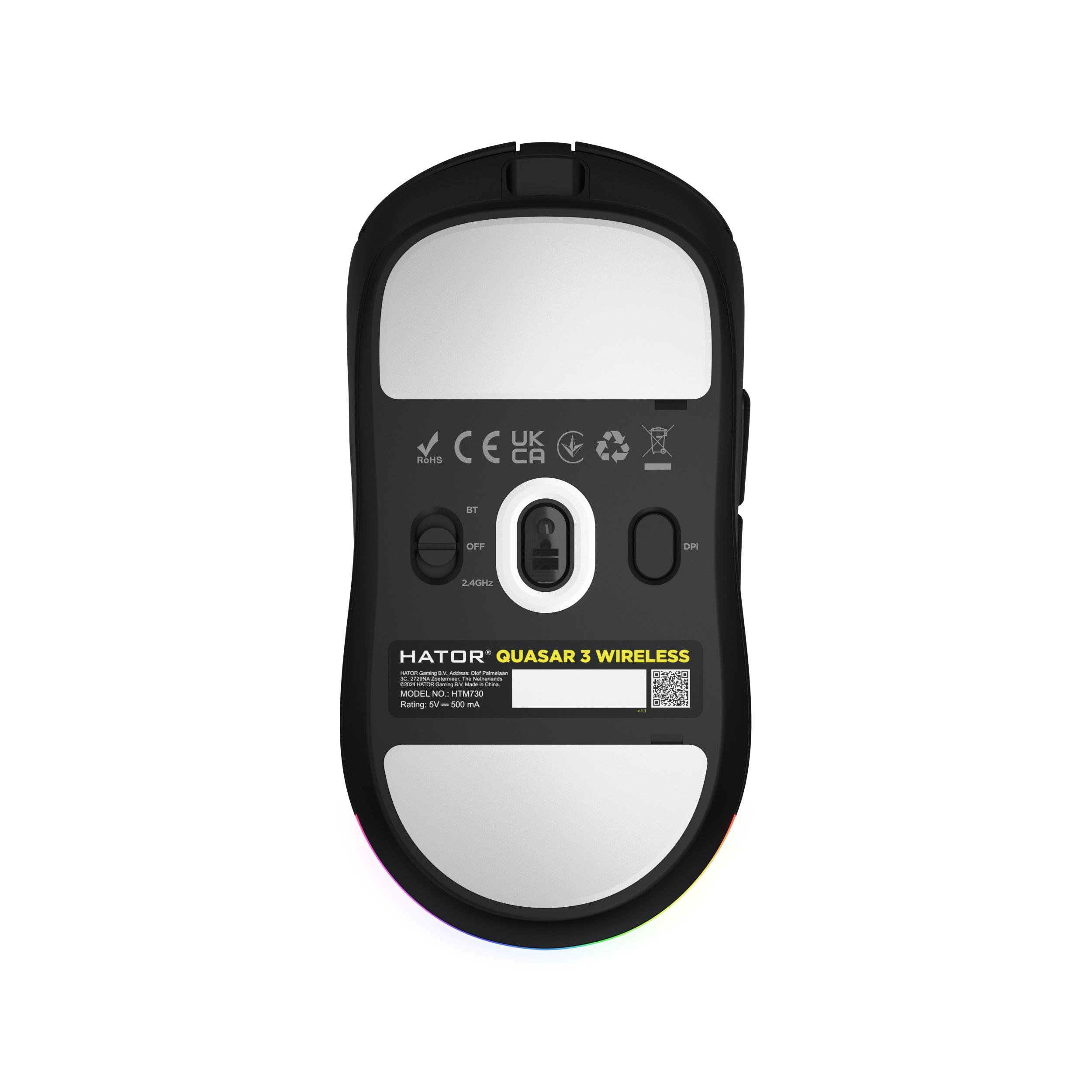 Компьютерная мышка беспроводная Hator Quasar 3 Wireless Black (HTM730) - фото 6