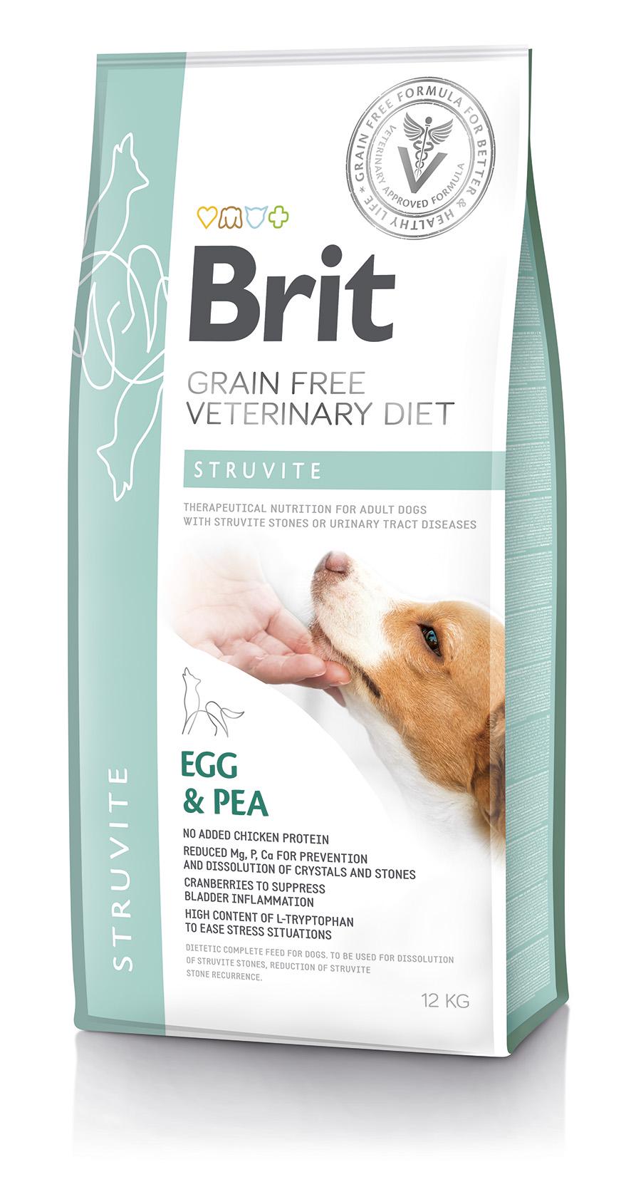 Корм сухий для дорослих собак Brit VetDiets Struvite з яйцем/індичкою/горохом/гречкою при сечокам'яній хворобі 2 кг