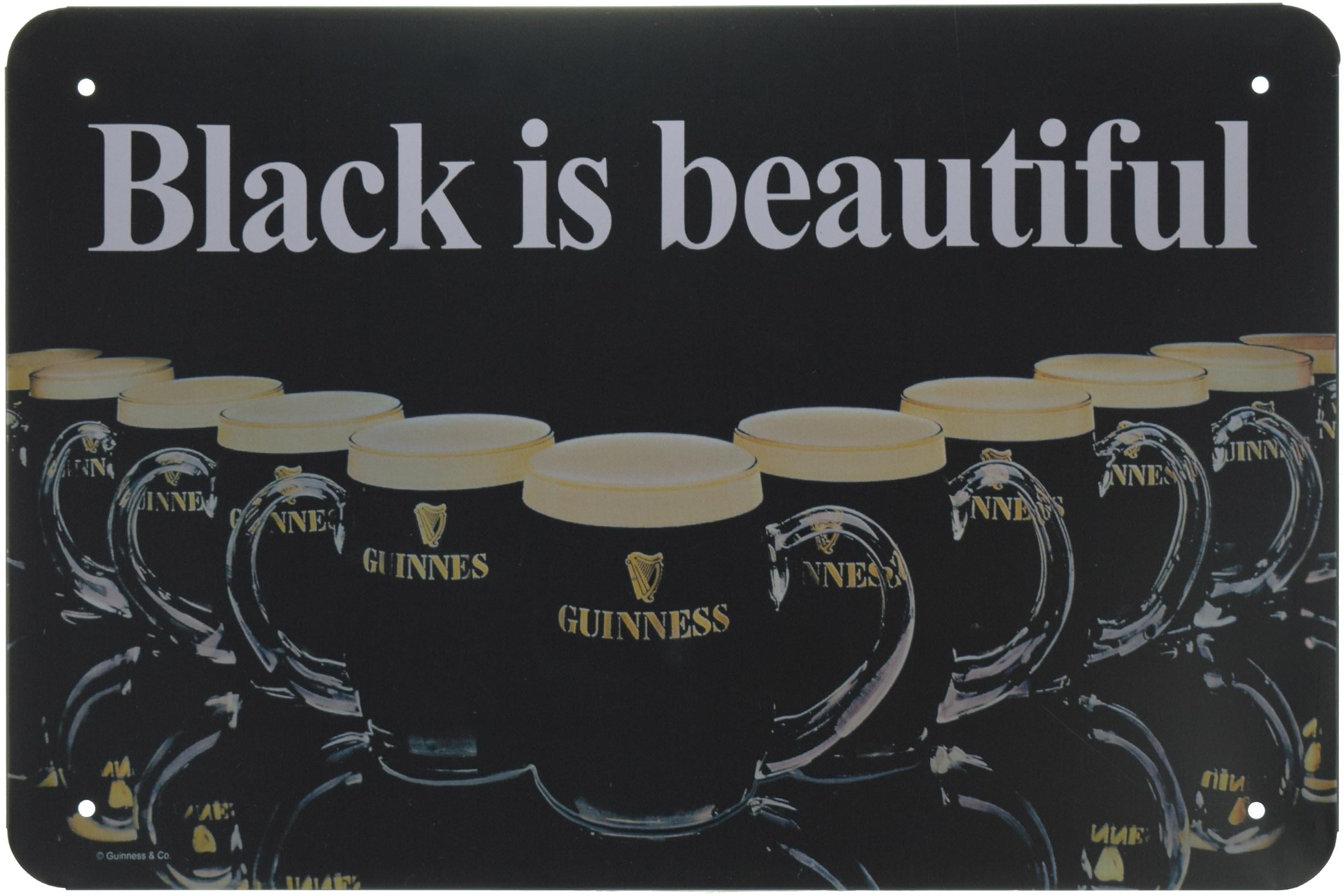 Табличка металлическая Гиннесс Черный-Это Прекрасно/Guinness Black Is Beautiful 20x30 см