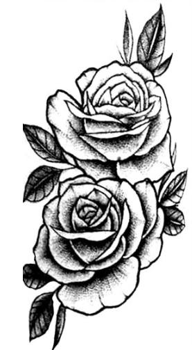 Тату тимчасове водостійке 3D велике Розкішні троянди BK-031 18х9 см (4419427)