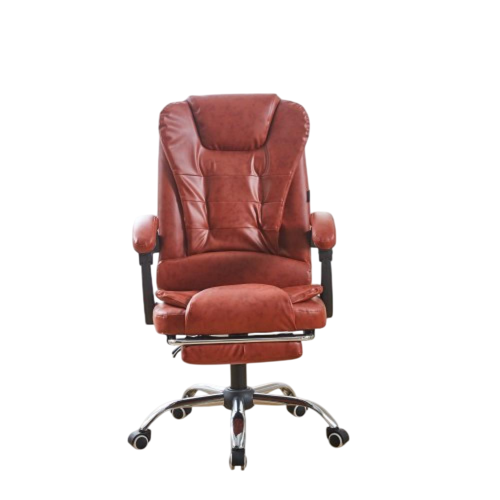 Офисное кресло Bonro BN-6071 на колесах с подставкой для ног до 150 кг Коричневый (147-76-42400293)