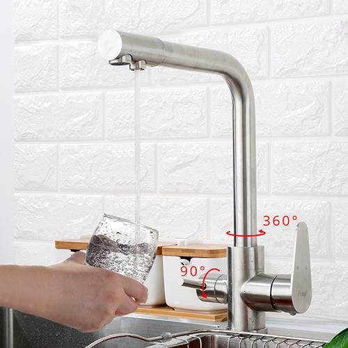 Смеситель для кухни с фильтром для питьевой воды Frap F4348 Г-образный гусак (33258) - фото 8