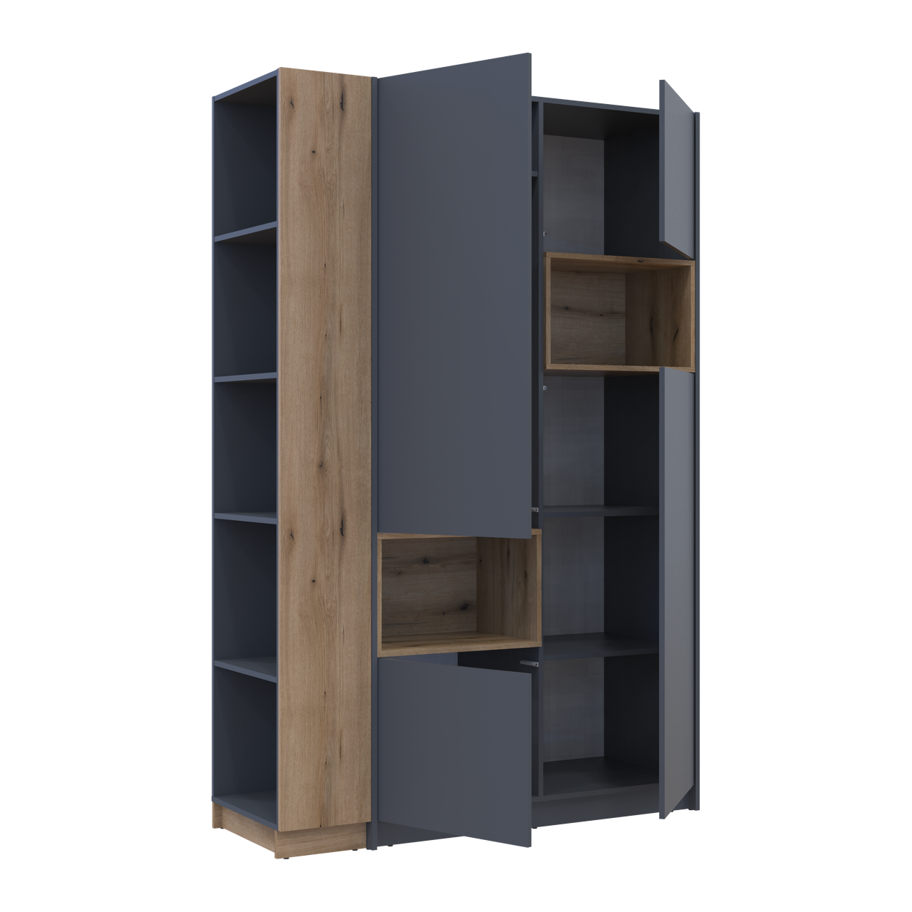 Шкаф двухдверный Дейл 143,2х52х220 см Графит/Дуб Эвок (26843840)