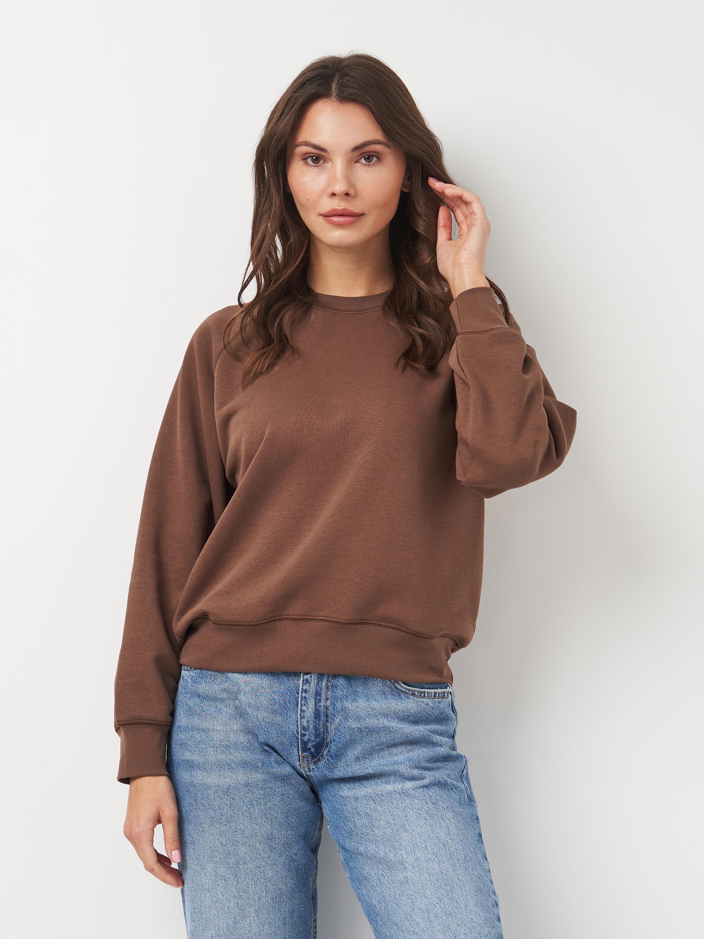 Свитшот-реглан женский укороченный ROZA 231111 L Шоколадный (4824005707261)