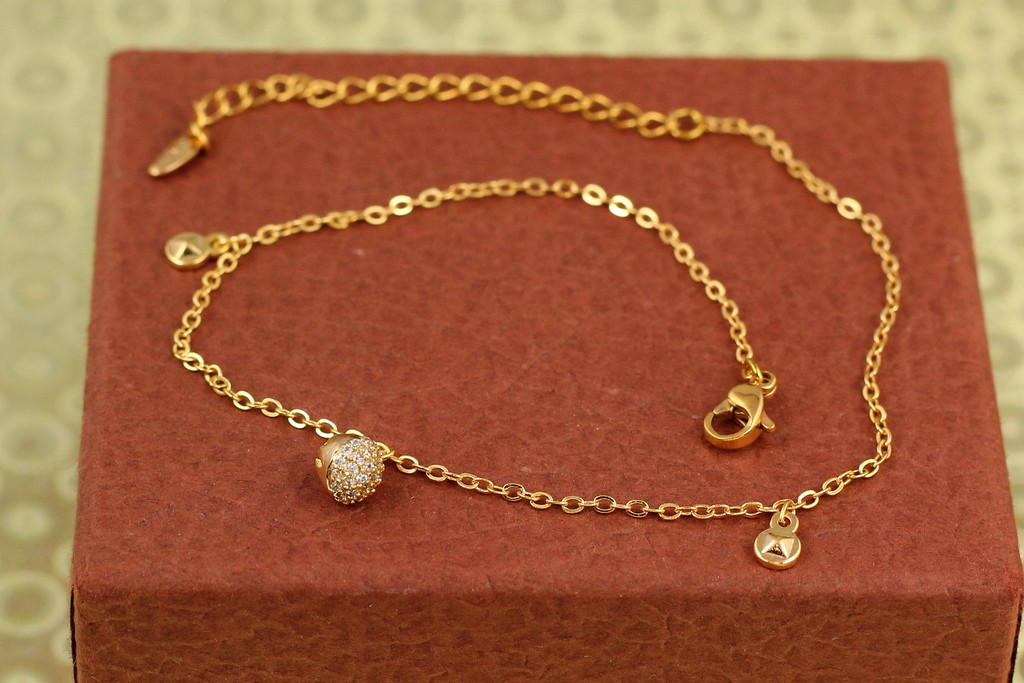 Браслет Xuping Jewelry на ногу Сфера 28 см 1 мм Золотистый (2540529418)