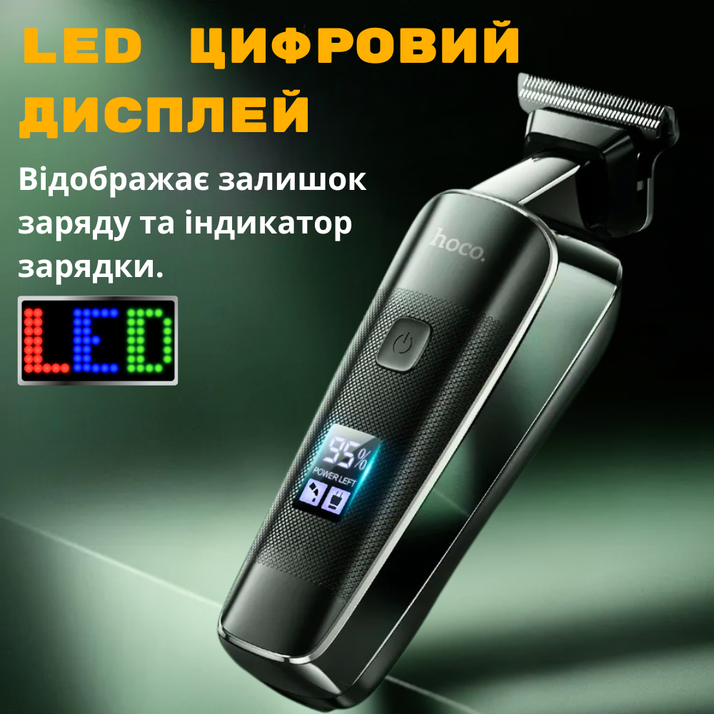 Машинка для стрижки волос Hoco USB/Type-C зарядкой мини аккумуляторная (HP23) - фото 2 Машинка для стрижки волос Hoco USB/Type-C зарядкой мини аккумуляторная (HP23) - фото 2