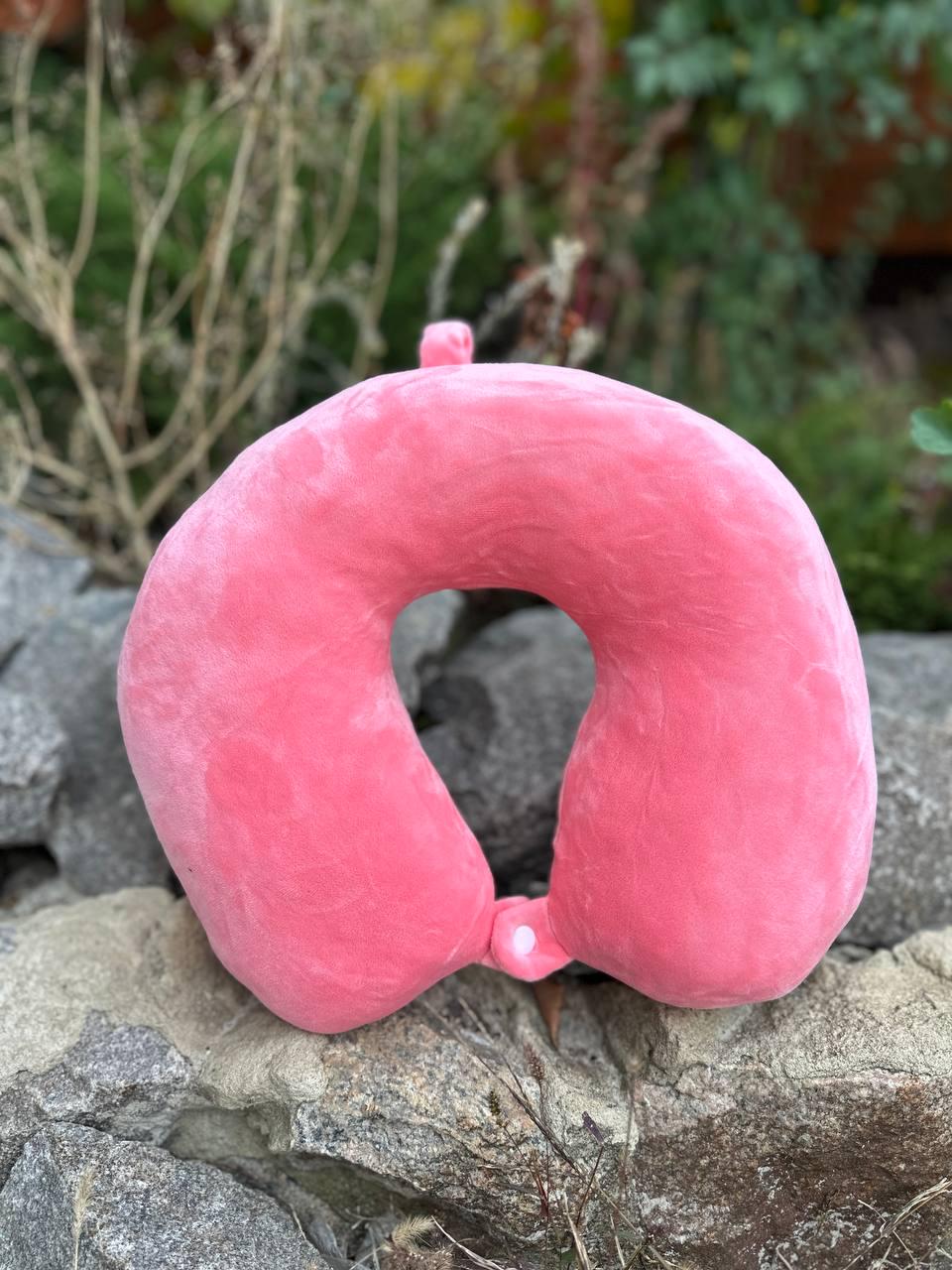 Подушка дорожня 30х29х11 см Рожевий - фото 2