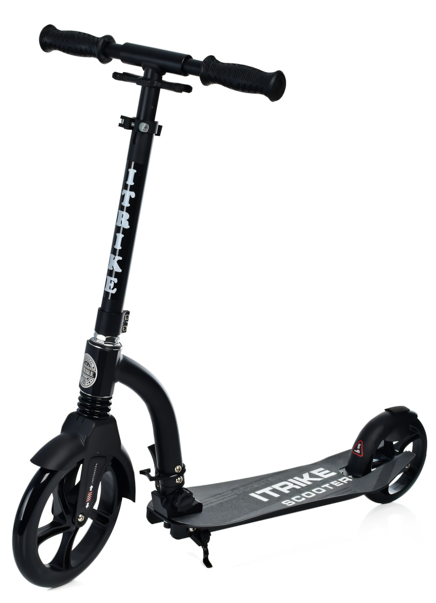 Самокат iTrike складной металло-алюминиевый с литыми колесами 230-180 мм Черный DS-171-S-320 (DS-171-S-320)
