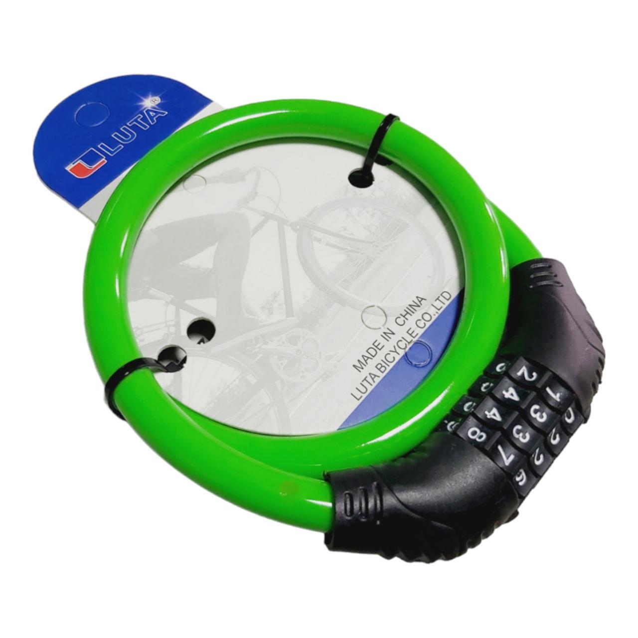 Велозамок протиугінний трос з кодовим замком 50 см Green (09051511) - фото 1