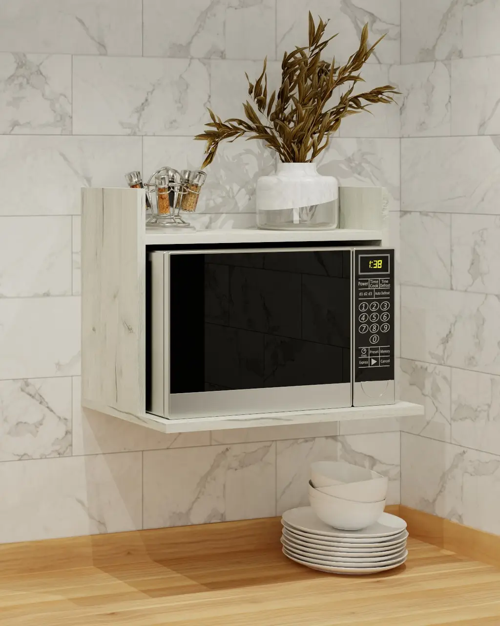 Полка для микроволновки Крафт/Белый (Мікро-1-16)