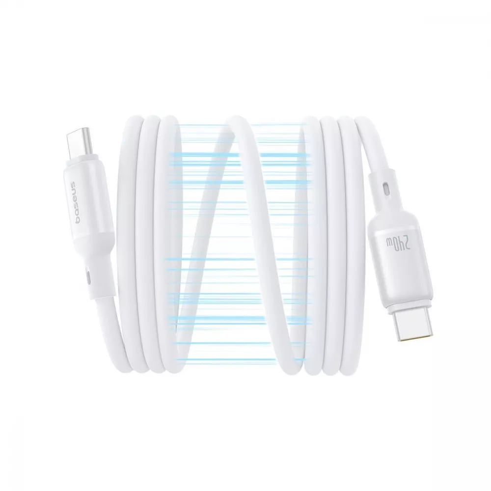 Кабель зарядний Baseus PicoGo 240W Type-C магнітний силіконовий для швидкої зарядки Білий - фото 3 Кабель зарядний Baseus PicoGo 240W Type-C магнітний силіконовий для швидкої зарядки Білий - фото 3