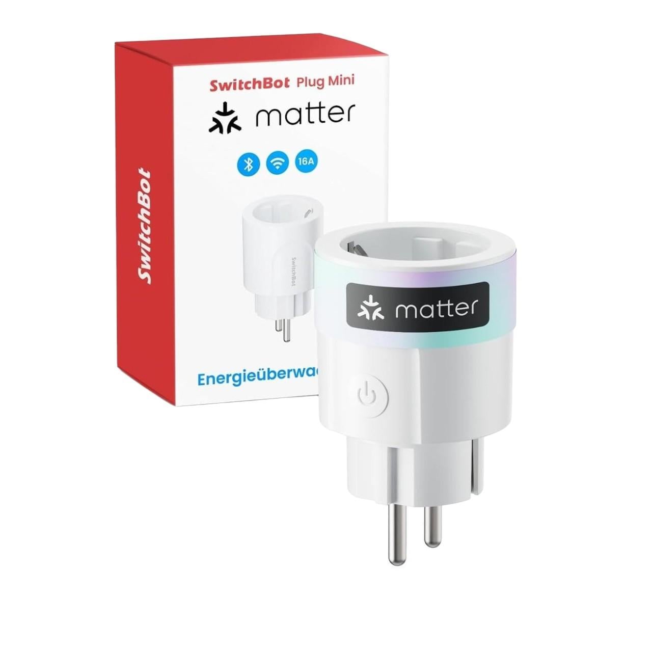 Розумна розетка SwitchBot Mini Matter з моніторингом енергоспоживання Wi-Fi та Bluetooth