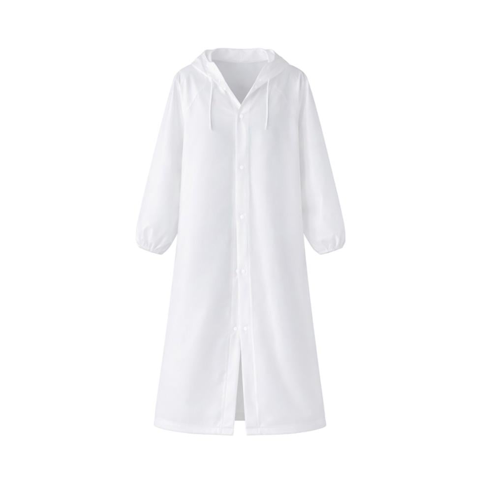 Плащ-дождевик на кнопках с капюшоном Белый (IY0062_2)