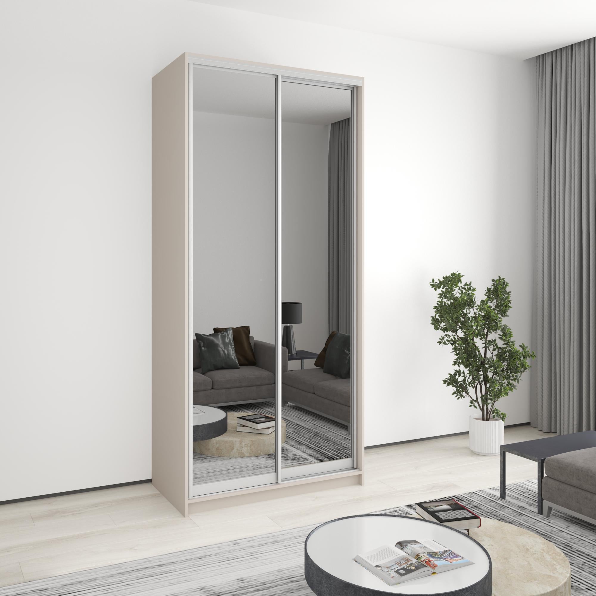 Шкаф-купе двухдверный MebelStar стандарт AL 2 зеркала 110x60x240 см Кашемир (MBS-3880)