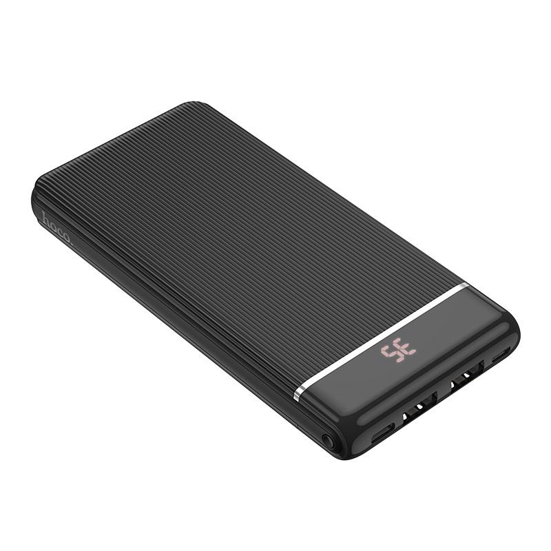 Повербанк Hoco J59 Famous 10000 mAh 2USB/Type-C/Micro-USB 2A LED дисплей Чорний - фото 1