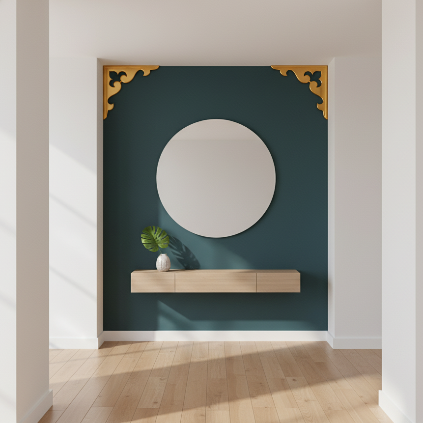 Набор зеркальный декор DFA Угловой узор для стен и мебели 4 шт. Золотой (YA00082-1-G)