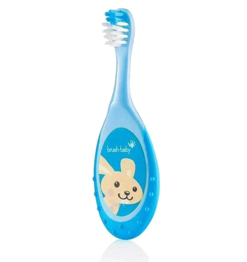 Зубна щітка дитяча Brush-Baby Floss Brush від 0 до 3 років Блакитний (12285548)