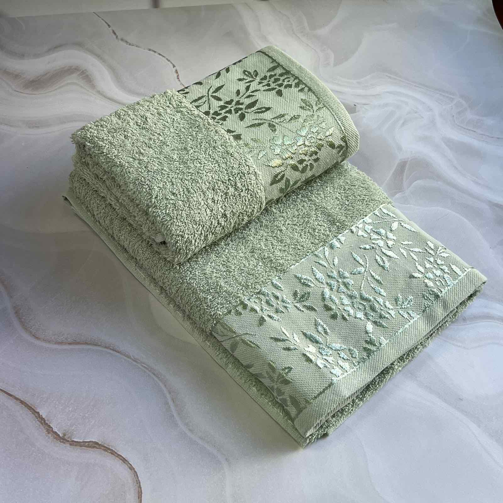 Набір рушників банне та для обличчя 70х40 см/50х90 см 2 шт. Зелений фісташковий (mame2v1cic1firtik) - фото 1 Набір рушників банне та для обличчя 70х40 см/50х90 см 2 шт. Зелений фісташковий (mame2v1cic1firtik) - фото 1