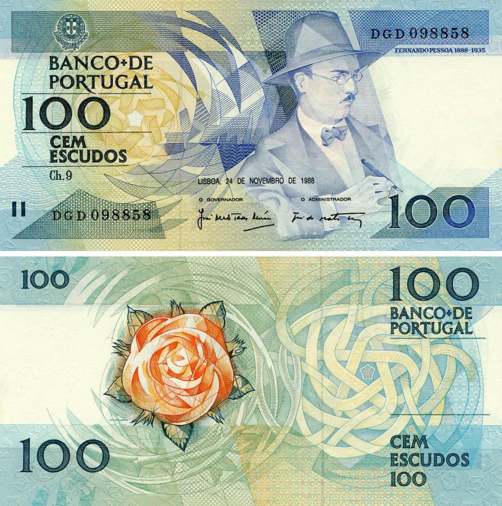 Коллекционная банкнота Португалия 100 эскудо 1988 UNC P179f3 (Б18256)