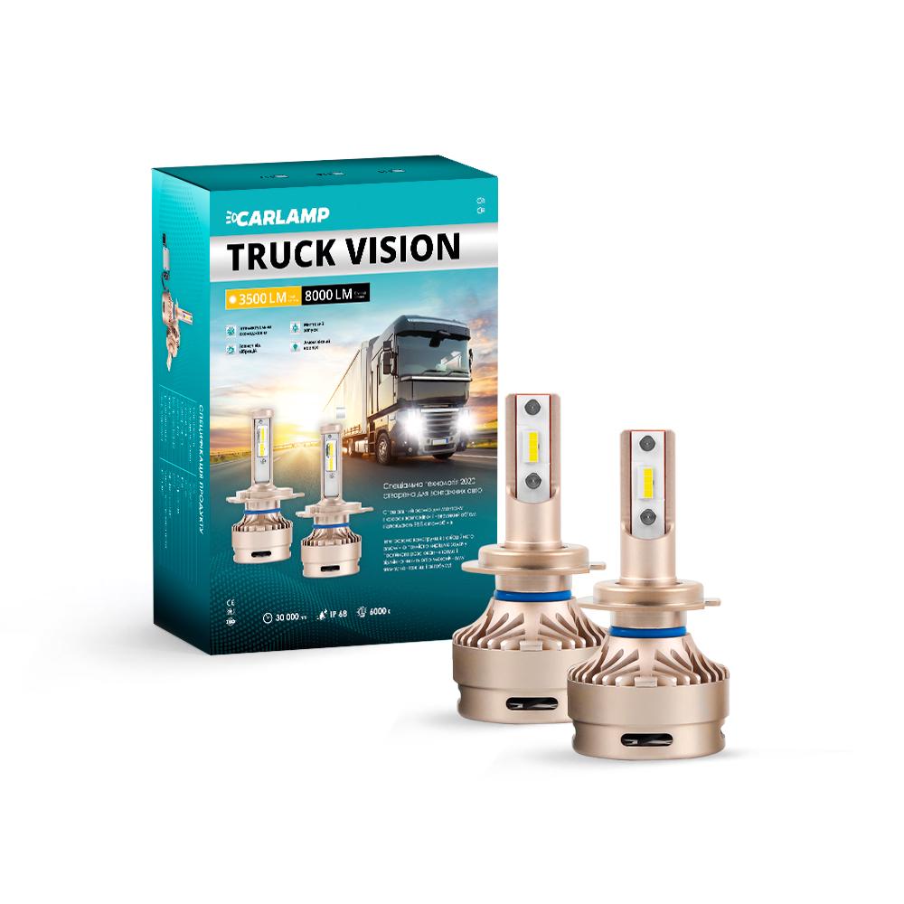 Лампы светодиодные Carlamp H7 Truck Vision Led для грузовых авто 24В 3500 Lm 6000K (TVH7)