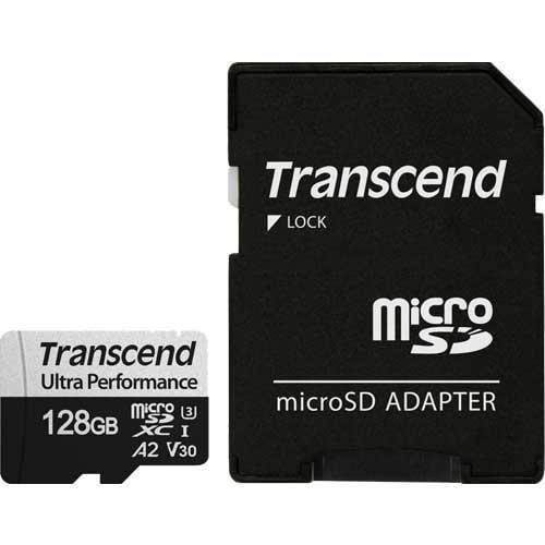 Карта пам’яті Transcend microSDXC 128 GB C10 UHS-I U3 A2 R160/W125 MB/s із SD-адаптером (ERC-TS128GUSD340S)