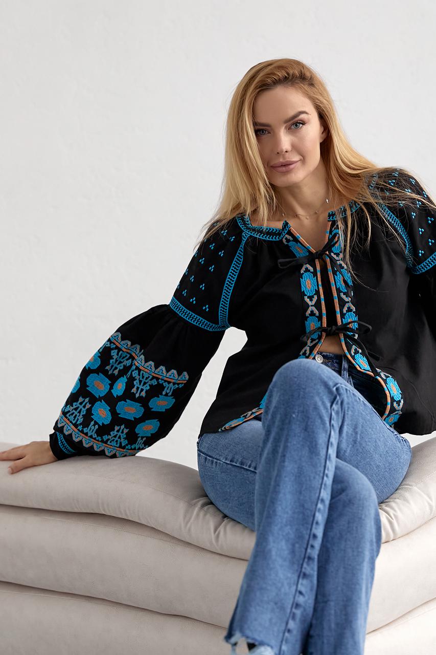 Рубашка вышитая ESQ L Черный (10101600) - фото 5 Рубашка вышитая ESQ L Черный (10101600) - фото 5