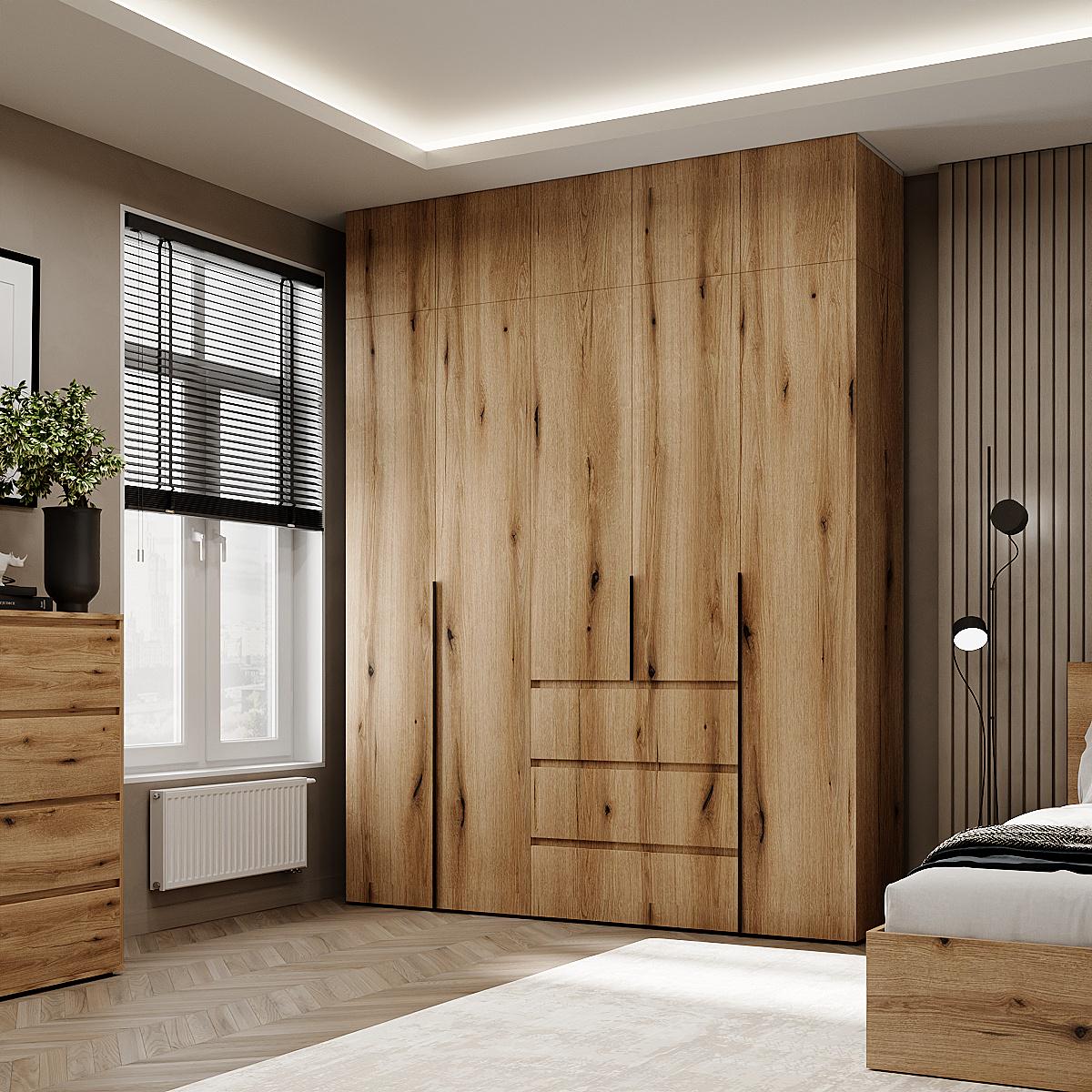 Шкаф распашной комбинированый №4 Light с антресолью 2000x500x2600 Дуб Эвок (GAA2LTK0410000000) Шкаф распашной комбинированый №4 Light с антресолью 2000x500x2600 Дуб Эвок (GAA2LTK0410000000)