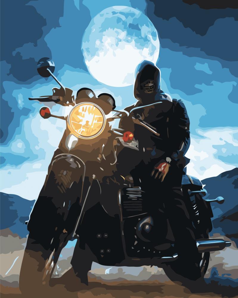 Картина по номерам Strateg Байкерская ночь 40x50 см (VA-3401)