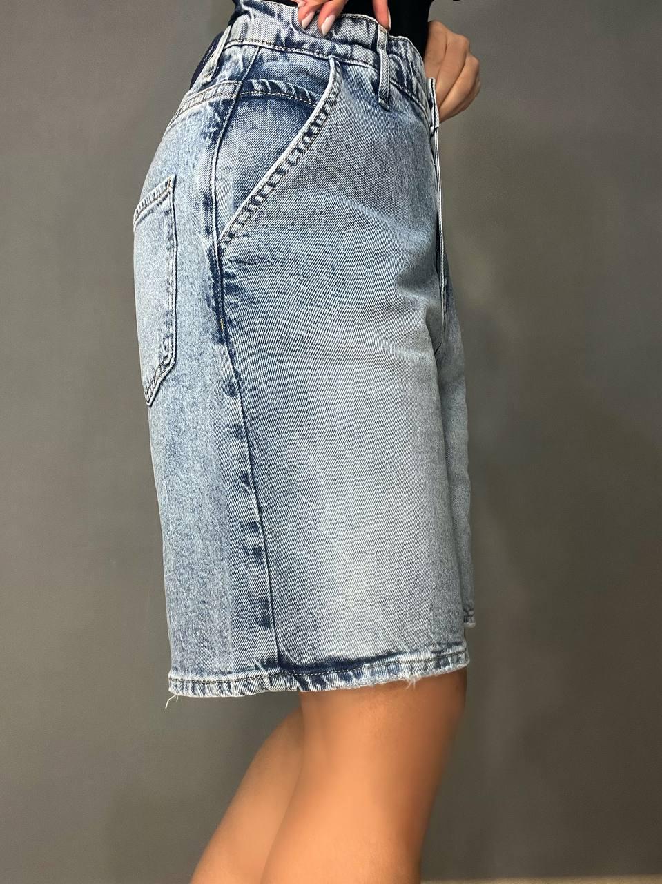 Шорты женские джинсовые G'she 601 бермуды косые карманы свободный крой средняя длина р. 27 Светло-синий (3972) - фото 3 Шорты женские джинсовые G'she 601 бермуды косые карманы свободный крой средняя длина р. 27 Светло-синий (3972) - фото 3