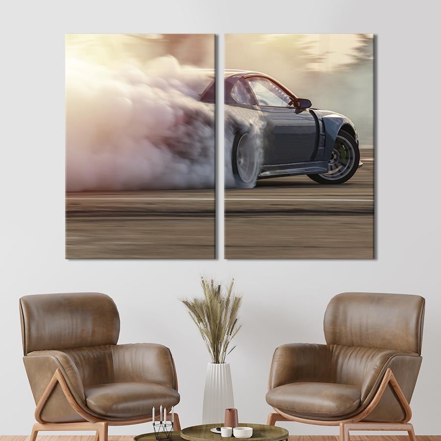 Картина на полотні Потужний автомобіль дрейфу 165x122 см (1310-2)