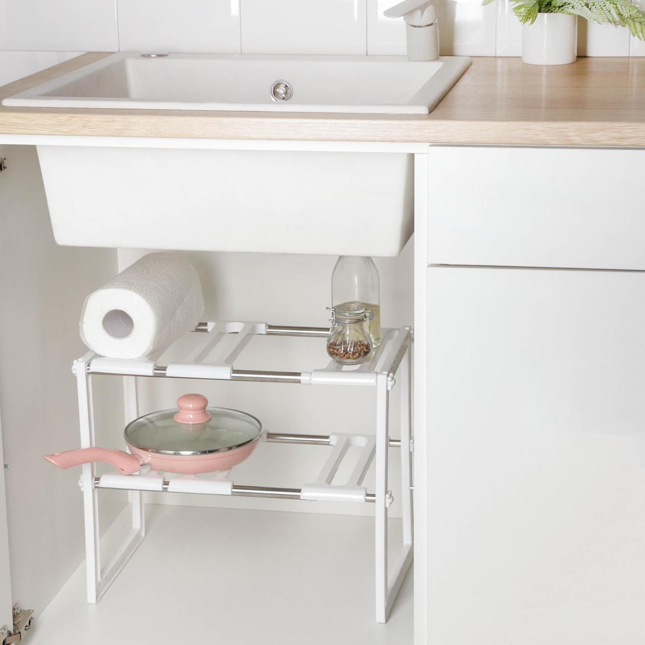 Полиця-стелаж для кухні 2 яруси RD-9024 універсальна - фото 3 Полиця-стелаж для кухні 2 яруси RD-9024 універсальна - фото 3