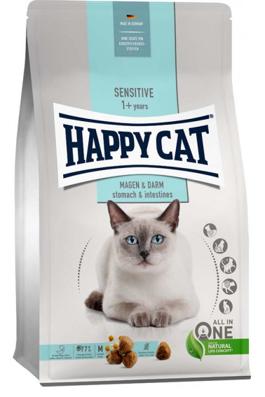 Сухой корм Happy Cat Sens Magen Darm для взрослых кошек с уткой и рисом 4 кг