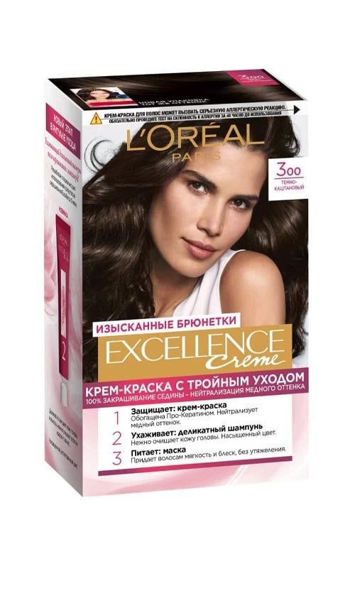 Фарба для волосся L'Oreal Paris Excellence Creme 300 Темно-каштановий (24108)