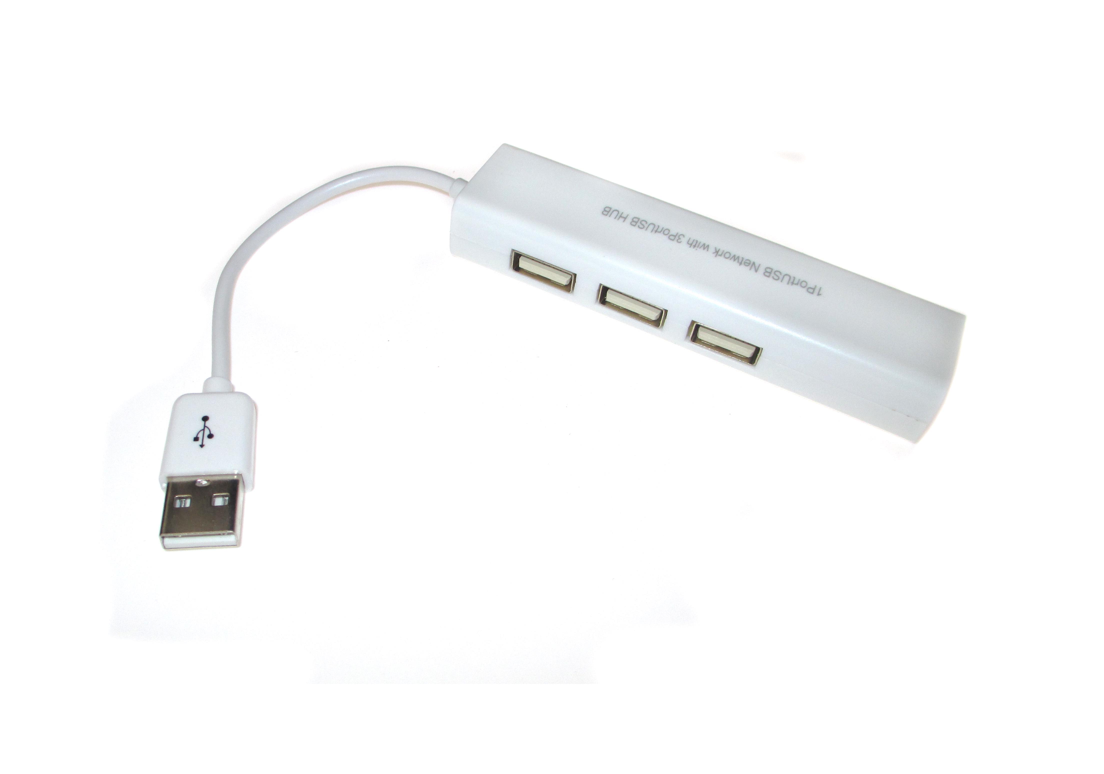 Мережева карта USB to LAN RJ45 10/100 Мбіт/с + HUB 3 USB - фото 1