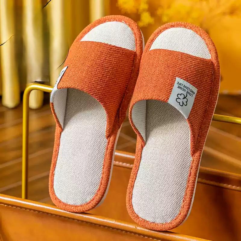 Тапочки льняные с открытым носком р. 39/40 27,2 см Оранжевый - фото 3 Тапочки льняные с открытым носком р. 39/40 27,2 см Оранжевый - фото 3