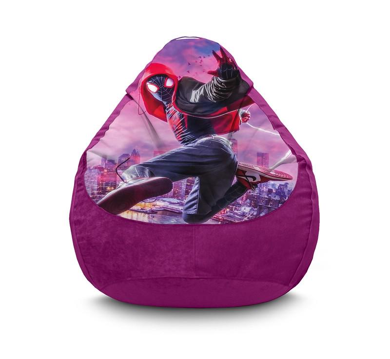 Кресло мешок iPuff Spider-Man Into the Spider-Verse Флок XXL 90х125 см Сиреневый