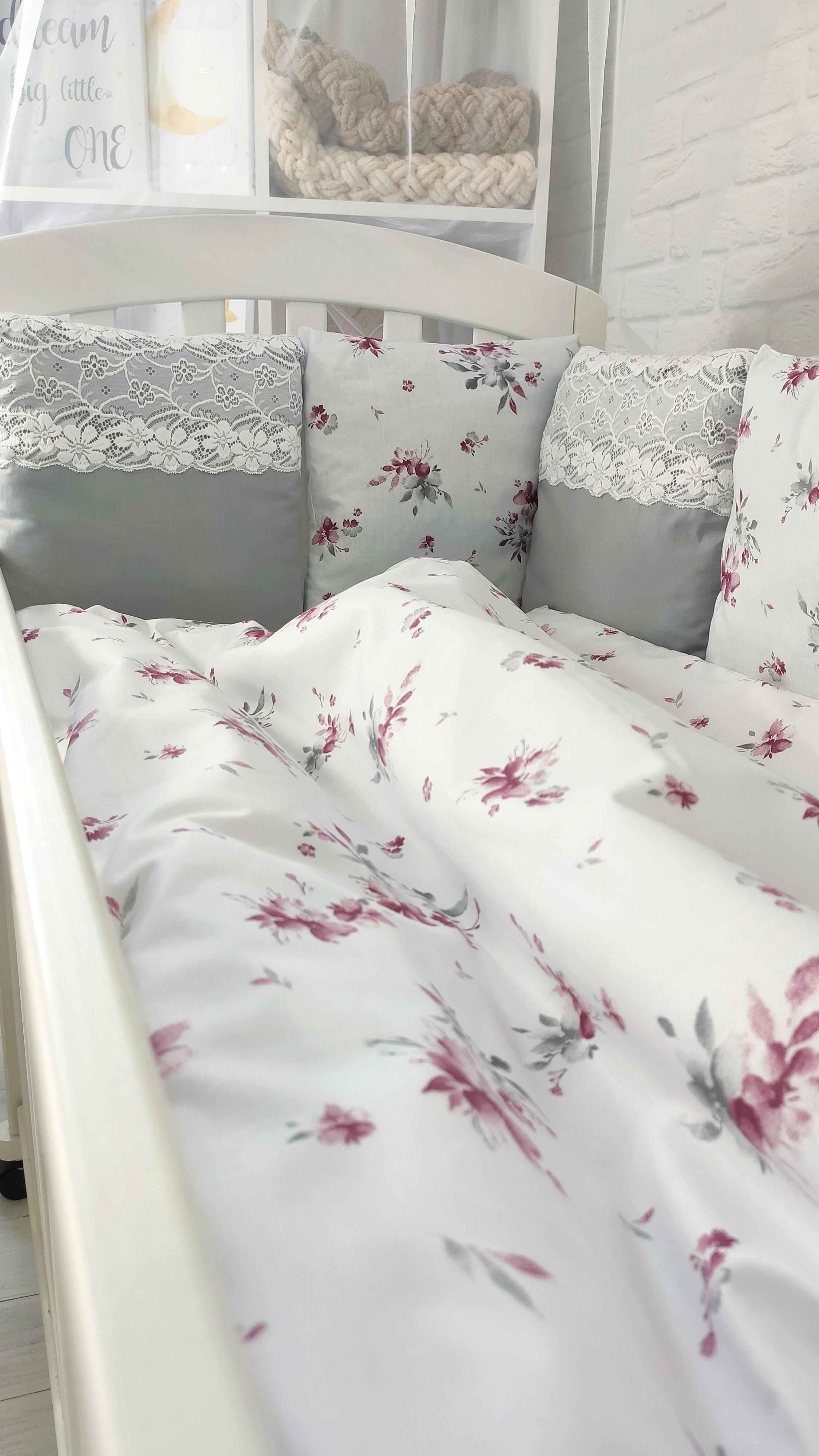 Комплект постельного белья ТМ Elliz Кружево в кровать для новорожденных Серый - фото 4 Комплект постельного белья ТМ Elliz Кружево в кровать для новорожденных Серый - фото 4