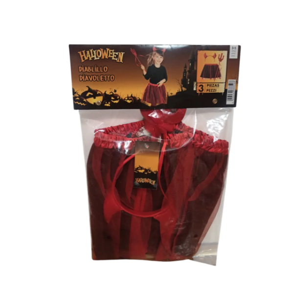 Костюм для Хэллоуина для девочки Черт 3-5 лет Красно-черный (688598) - фото 3 Костюм для Хэллоуина для девочки Черт 3-5 лет Красно-черный (688598) - фото 3