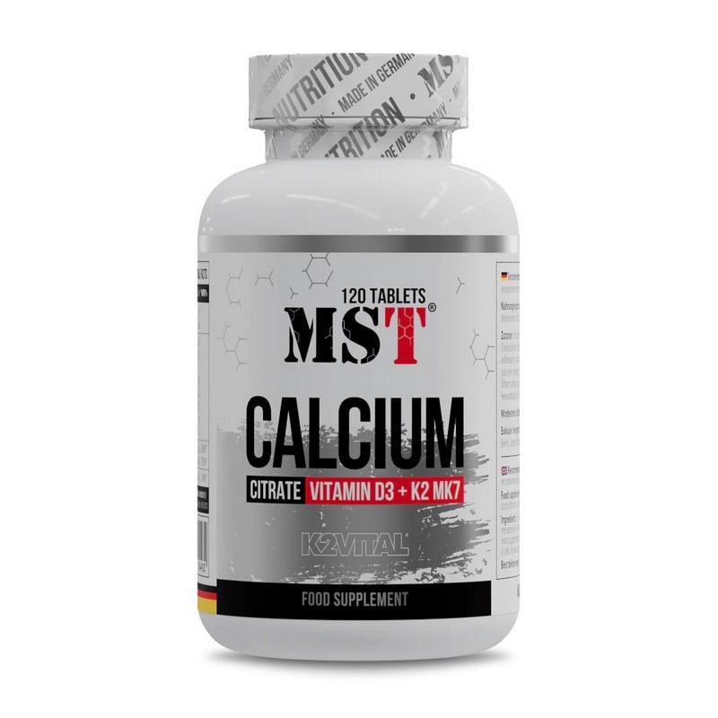 Кальций цитрат с D3 и K2 MST Calcium Citrate Vitamin D3+K2 MK7 120 табл.
