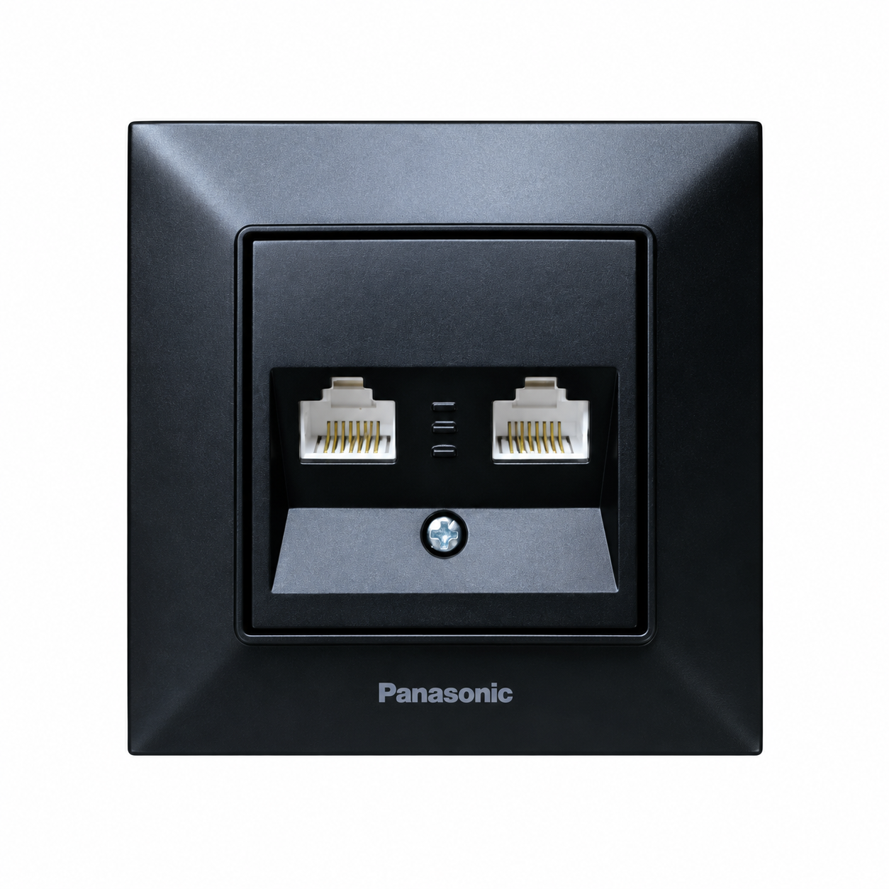 Розетка комп'ютерна 2-на RJ45 CAT5e Panasonic Arkedia Slim Чорний