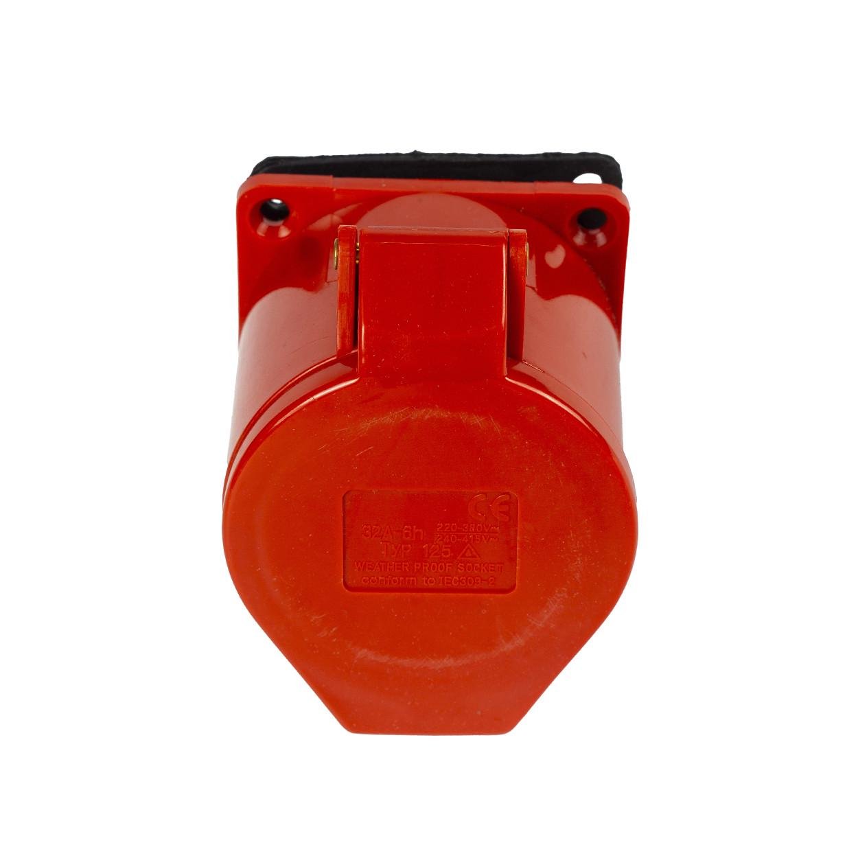 Розетка промышленная TESLA 32A-6H 220-380V/240-415V IP67 (148) Розетка промышленная TESLA 32A-6H 220-380V/240-415V IP67 (148)