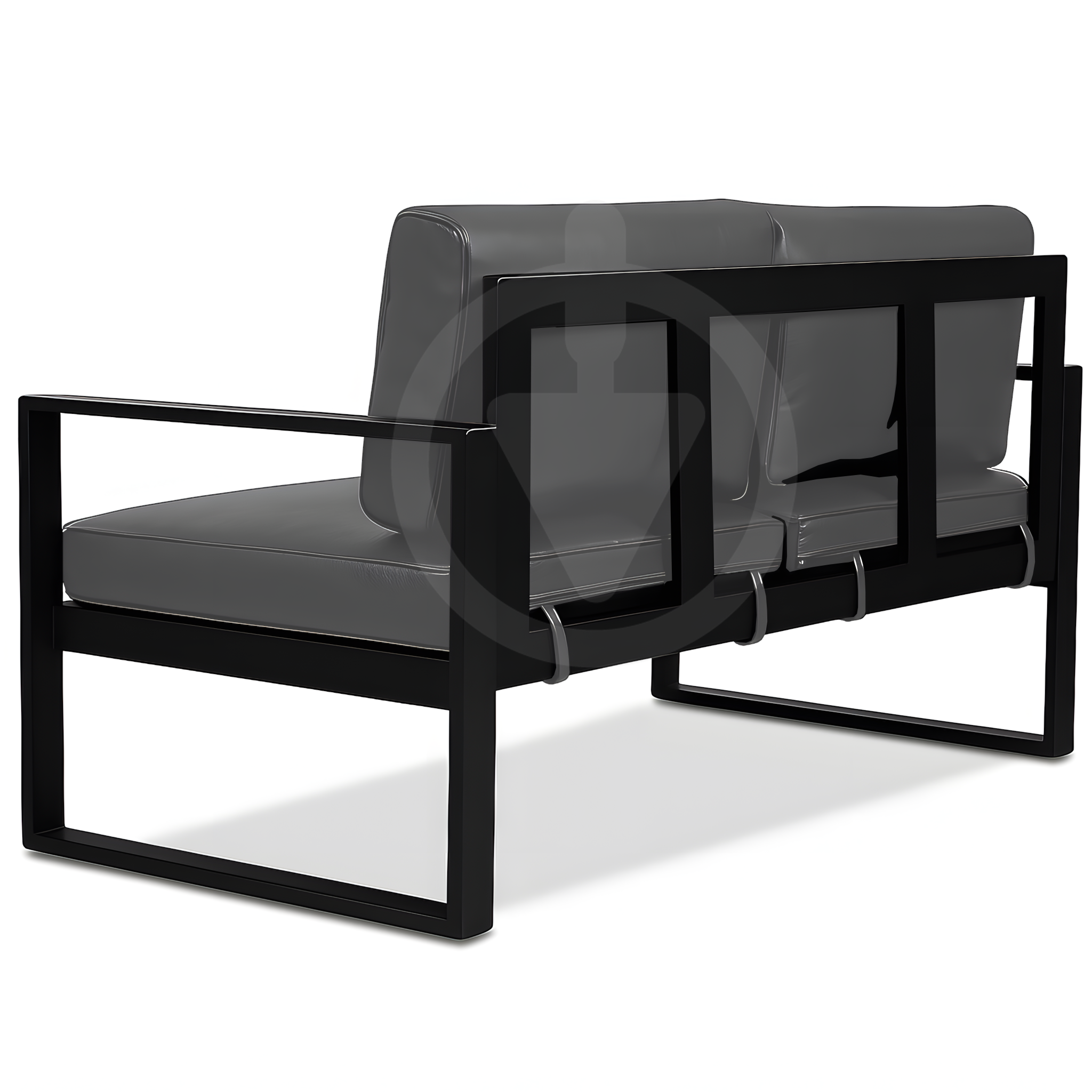 Диван металлический AVVS Бостон лофт с подлокотниками экокожа 130 см Светло-серый - фото 3