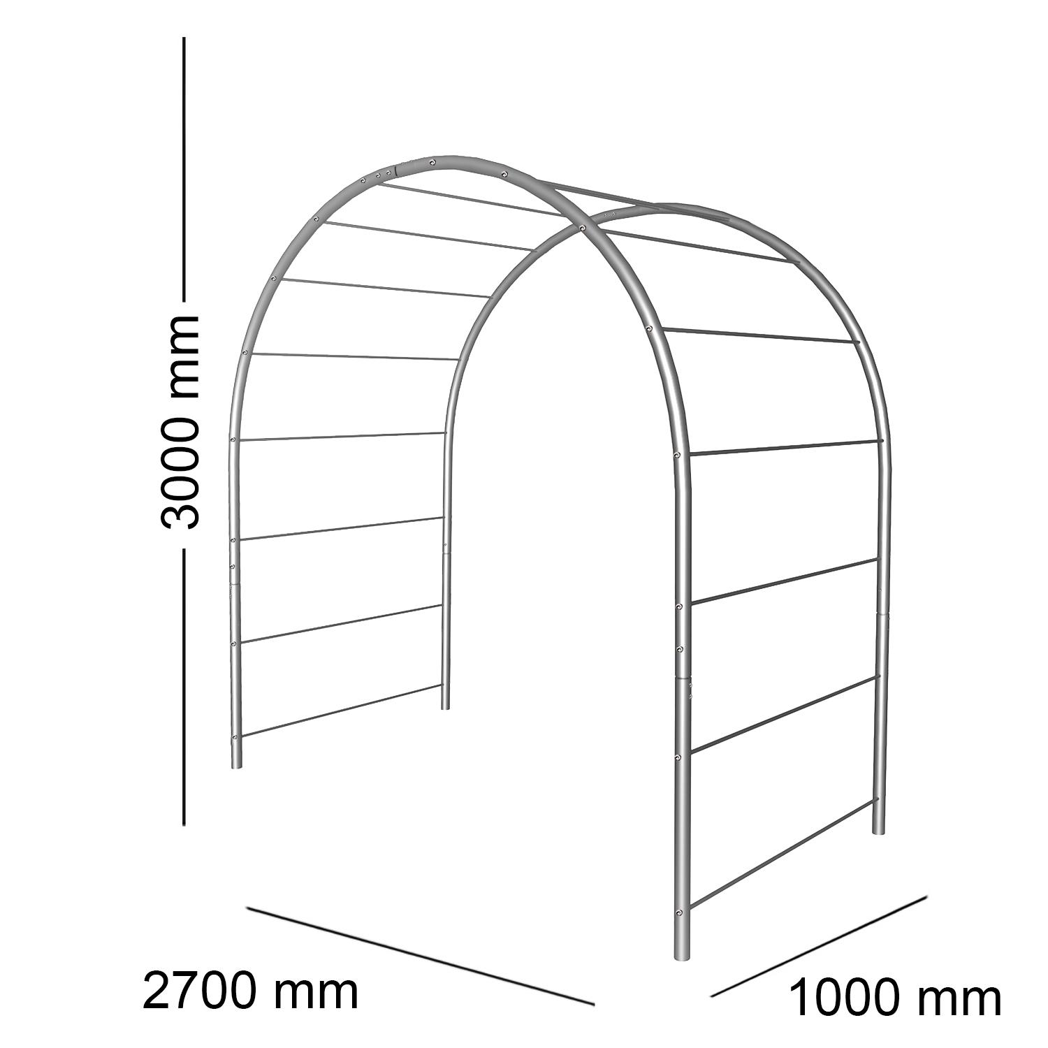 Опора для растений арка садовая 3000х2700х1000 мм d 28 мм/d 12 мм (АС-D28/D12-3000*2700*1000) - фото 2 Опора для растений арка садовая 3000х2700х1000 мм d 28 мм/d 12 мм (АС-D28/D12-3000*2700*1000) - фото 2
